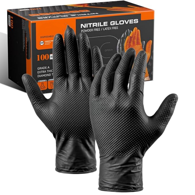 Disposable Gloves Nitrile - Luvas de Nitrilo Descartáveis Industriais Laranja