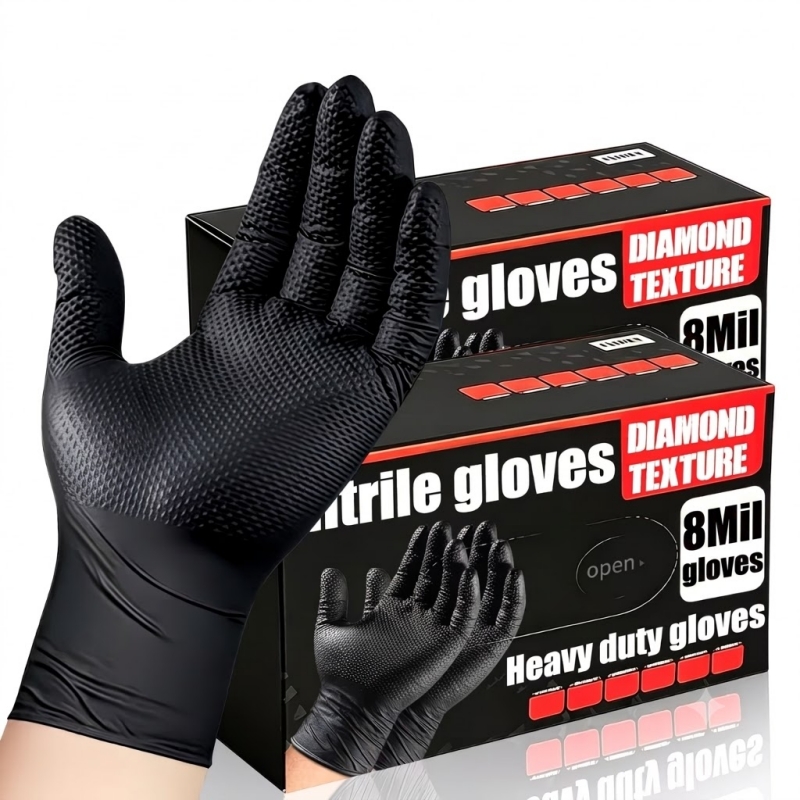 Disposable Gloves Nitrile - Luvas Industriais Pretas de Nitrilo Descartáveis