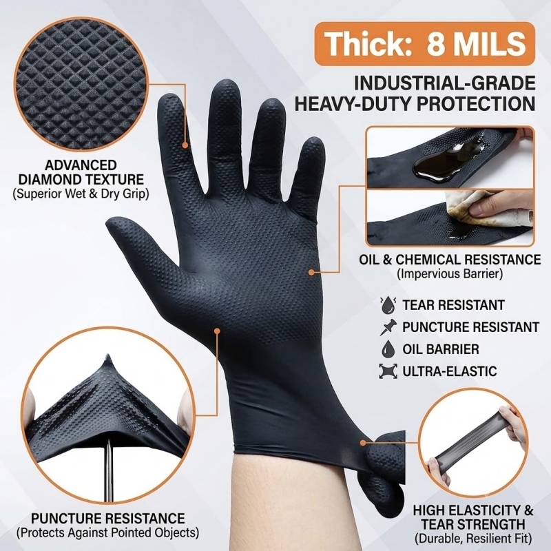 Luvas Industriais Pretas de Ni - Disposable Gloves Nitrile avaliação e preço