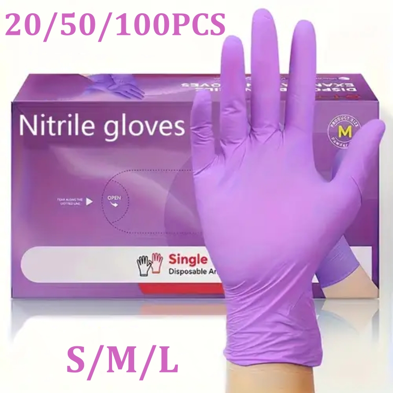 50/100 pçs luvas de nitrilo vi - Disposable Gloves Nitrile avaliação e preço