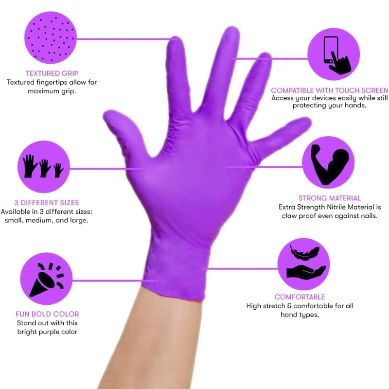 50/100 pçs luvas de nitrilo vi - Disposable Gloves Nitrile avaliação e preço